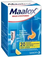 Maalox Maux D'estomac, Suspension Buvable Citron 20 Sachets à MANDUEL